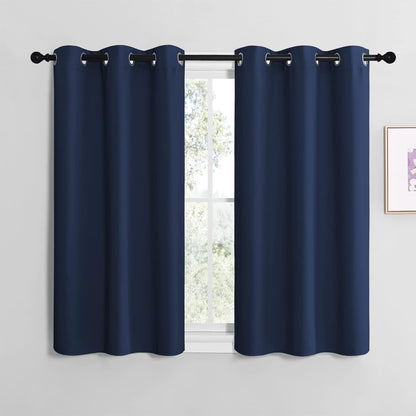 NICETOWN Blackout Curtains - Navy Thermal Insulated Drapes | 34 x 36 Inches, Perfect for Kids' Rooms