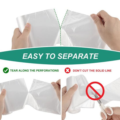 Magesh 4 Gallon Trash Bag Strong, Leakage-Free, Small Garbage Bags Unscented Thick for Bathroom, Office, Kitchen Small Trash Can, 15L, 105 Bags, Clear