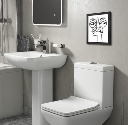 Funny Bathroom Wall Art - Humorous Black and White Canvas Print | Modern 8x10 Inch Decor