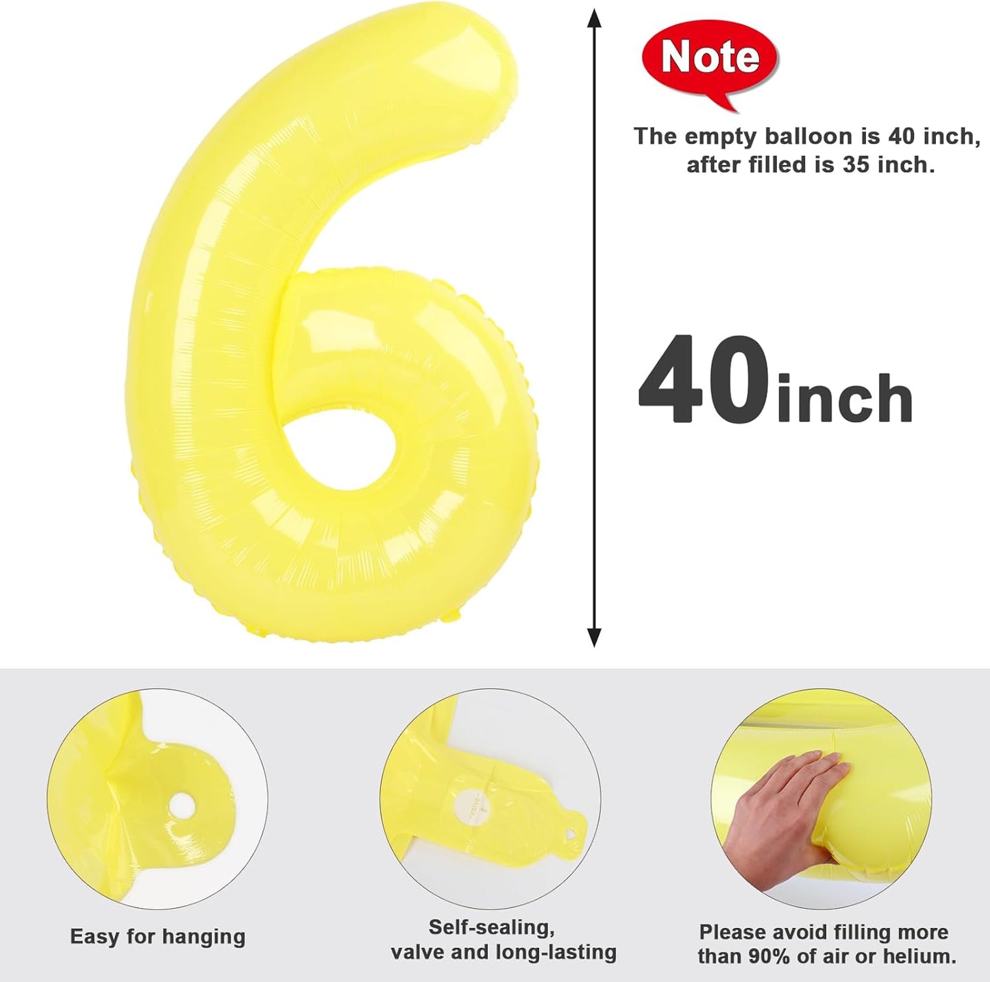 Number 0 Balloons - 40 Inch Yellow Birthday Decorations | Perfect for Milestone Events & Baby Showers