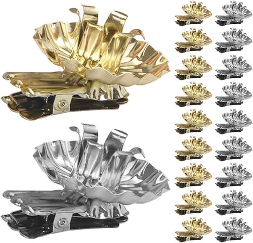 Garneck Vintage Christmas Tree Candle Clips - 20 Metal Holders for Taper Candles | Flower Shape Decor