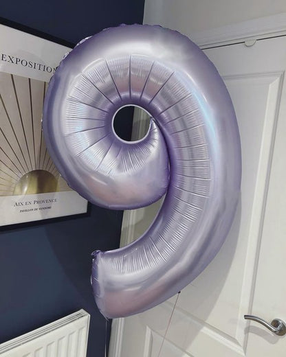 40 Inch Cream Purple Number 9 Balloon - Perfect for Birthday, Engagement, Wedding & Graduation Decor