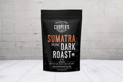 Organic Dark Roast Sumatra, Smooth and Rich Single Origin Grade 1 Premium Coffee - 12 oz Bag (Whole Bean)