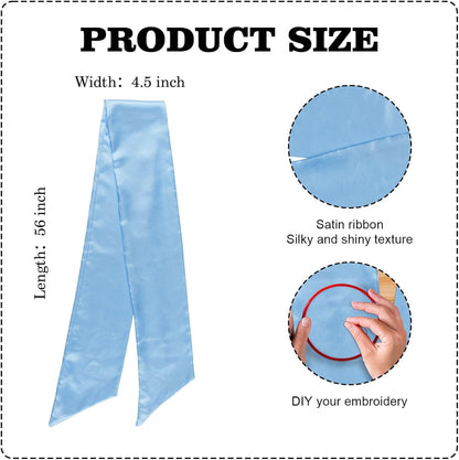Skiennix Wreath Sash - Blue Satin Ribbon for Front Door | 4.5" x 56" - Perfect for Holiday Decor