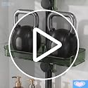 Bathroom Shower Caddy Tension Pole Organizer Green-Black Variation