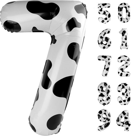 Cow Print Balloon - 40 Inch Number 7 Birthday Party Decoration | Fun & Festive Design