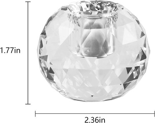 Crystal Ball Candle Holders by [Brand Name] - Elegant Taper Holder Set of 2 for Dining Table Centerpiece | Clear Decor