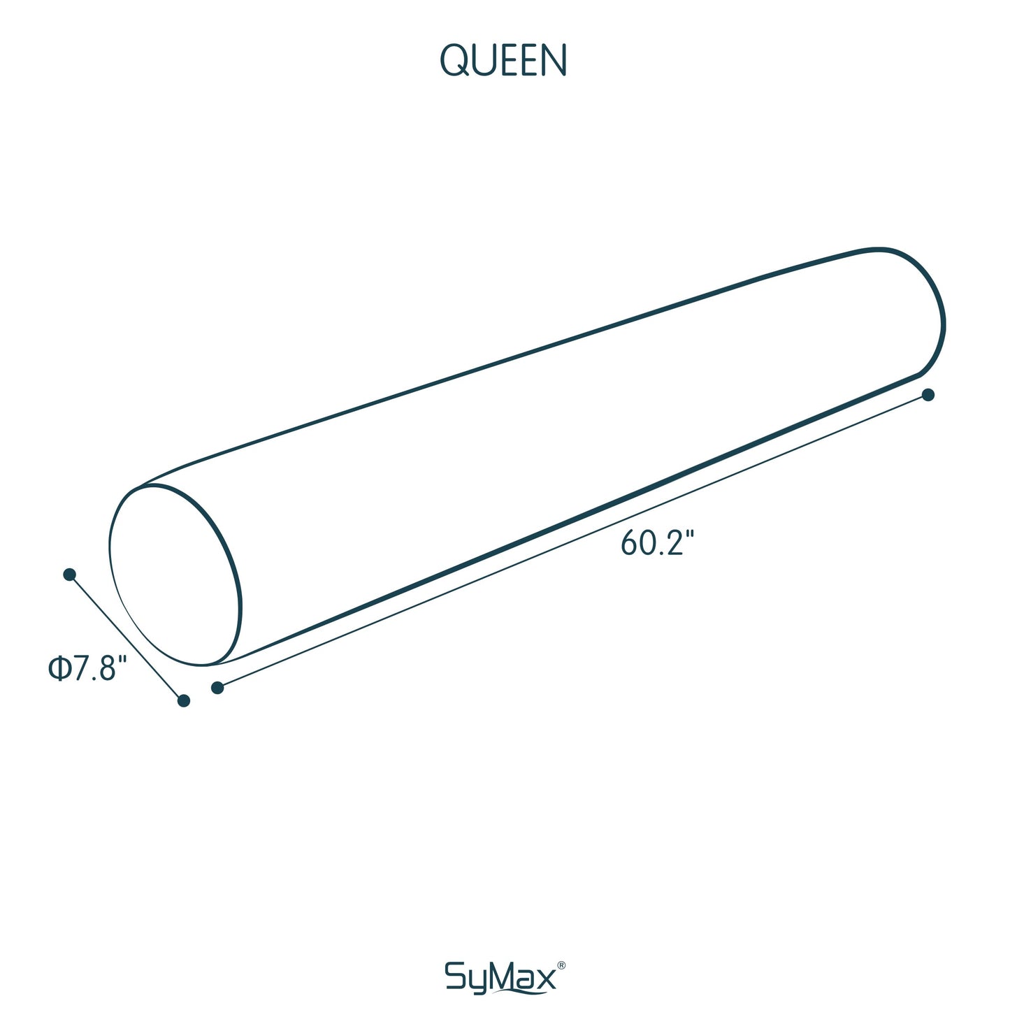 SyMax 7.8"x60" Body Pillow for Queen Bed, Memory Foam Bolster w/Removable Velvet Cover, Headboard Gap Filler Pillow, White