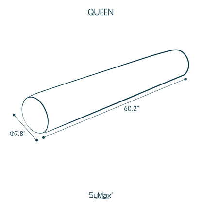 SyMax 7.8"x60" Body Pillow for Queen Bed, Memory Foam Bolster w/Removable Velvet Cover, Headboard Gap Filler Pillow, White