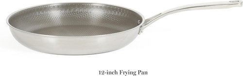 Martha Stewart Nonstick 12-Inch TriPly Stainless Steel Fry Pan with Lid - Stay Cool Handle & Dishwasher Safe