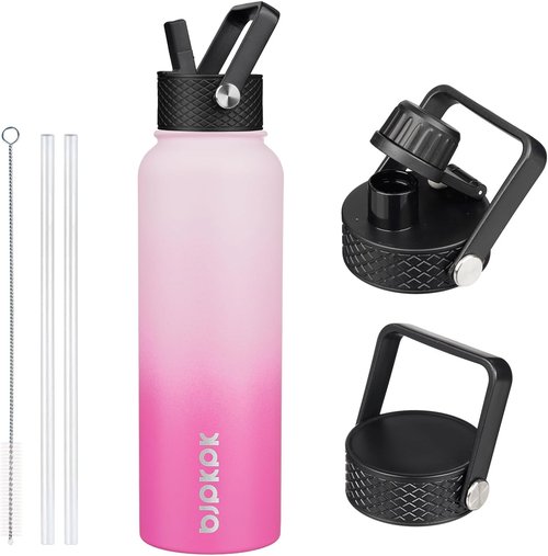BJPKPK 40oz Stainless Steel Insulated Water Bottle - BPA Free, Leakproof Thermos for Sports & Gym, Sakura