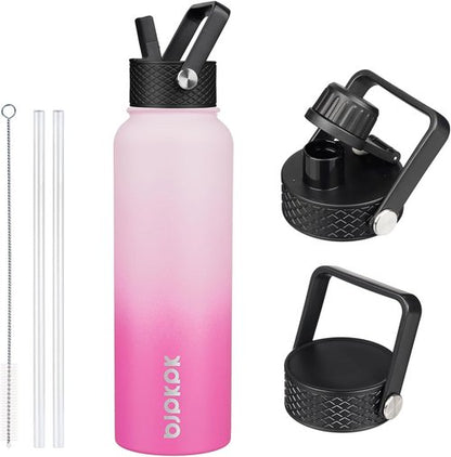 BJPKPK 40oz Stainless Steel Insulated Water Bottle - BPA Free, Leakproof Thermos for Sports & Gym, Sakura