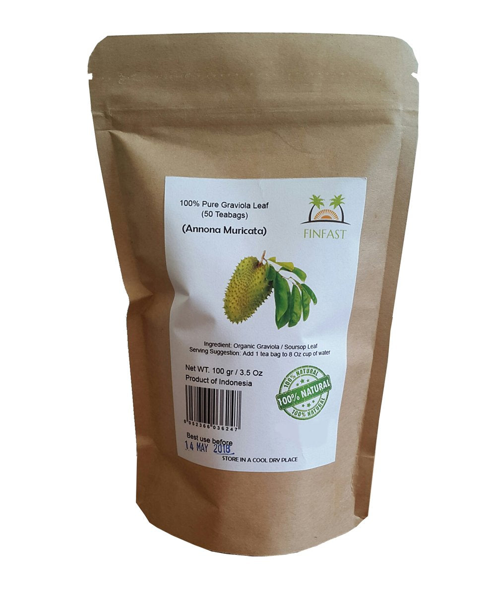 FINFAST Guanabana/Soursop/Graviola/Guyabano Leaf Tea (50 Teabags)