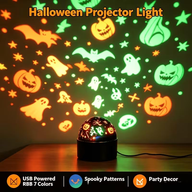 Halloween Pumpkin Light Projector 360° Lamp