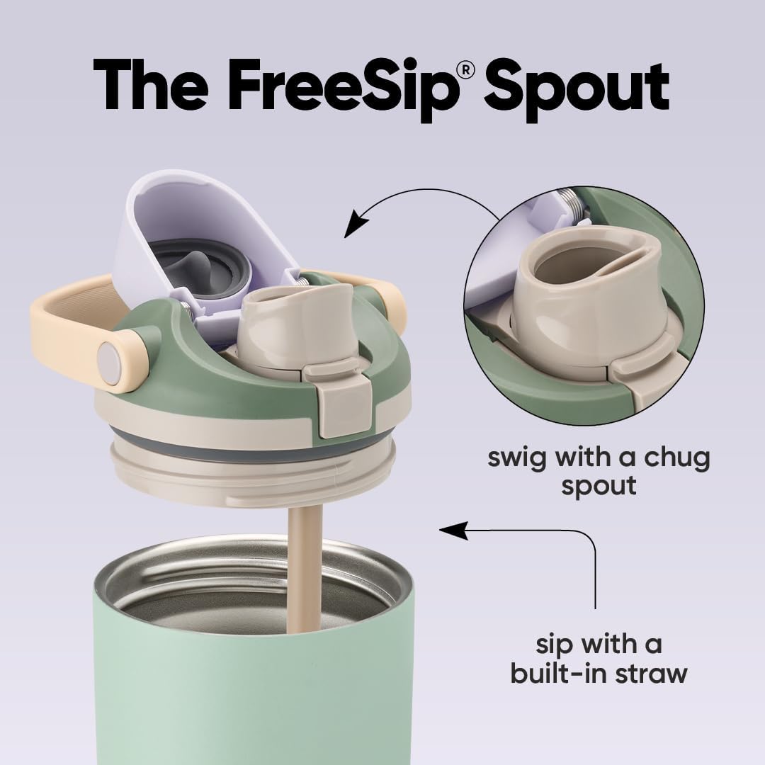 Owala FreeSip Sway - 30-Oz. Stainless Steel Water Bottle - Green Eucalyptus Finish