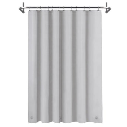 Mrs Awesome Grey Shower Curtain Liner with 3 Magnets, 72x72 Premium Flexible Sturdy Plastic Shower Curtain for Bathroom Lightweight & Waterproof, Light Gray