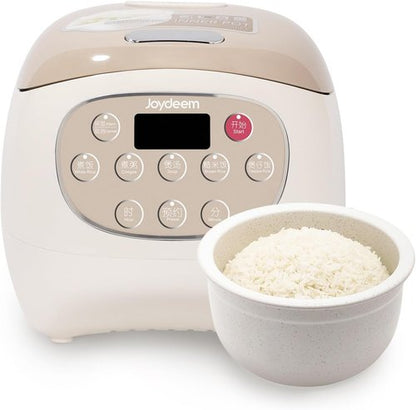 Joydeem Mini Ceramic Rice Cooker - 2.5 Cups Uncooked Rice with Healthy PFOA-Free Ceramic Pot | 1.2L/1.3 Qt