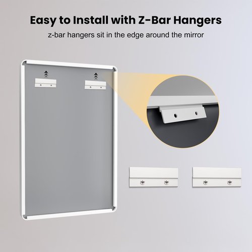 LOAAO 38x38 Inch White Metal Framed Bathroom Mirror for Wall, White Bathroom Vanity Mirror Farmhouse, Large Rounded Rectangle Mirror, Anti-Rust, Tempered Glass, Hangs Horizontally or Vertically