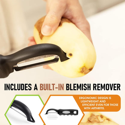 Spring Chef Ice Cream Scoop & Swivel Vegetable Peeler Bundle - Professional Quality - Black