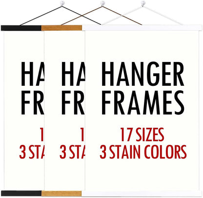 Ywlake Magnetic Poster Hanger - Teak Wood Frame for 18x24 & 18x12 Prints | Easy Wall Display Kit