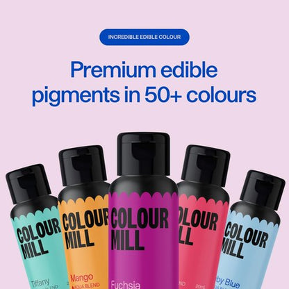 Colour Mill Aqua Blend Water-Based Food Coloring - Botanical Pack, 20ml in Dusk, Latte, Lilac, Olive, Rose & Sage