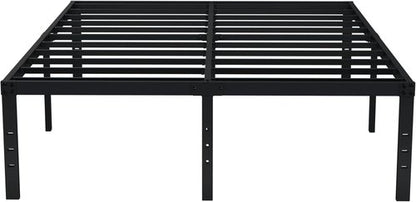 EMODA 18-Inch California King Bed Frame - Heavy Duty Metal Platform with Large Storage, Noise-Free, Black