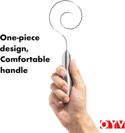 OYV Dough Whisk - 18/10 Stainless Steel Danish Whisk for Sourdough, Cookies & Pastry - 9" Dishwasher Safe