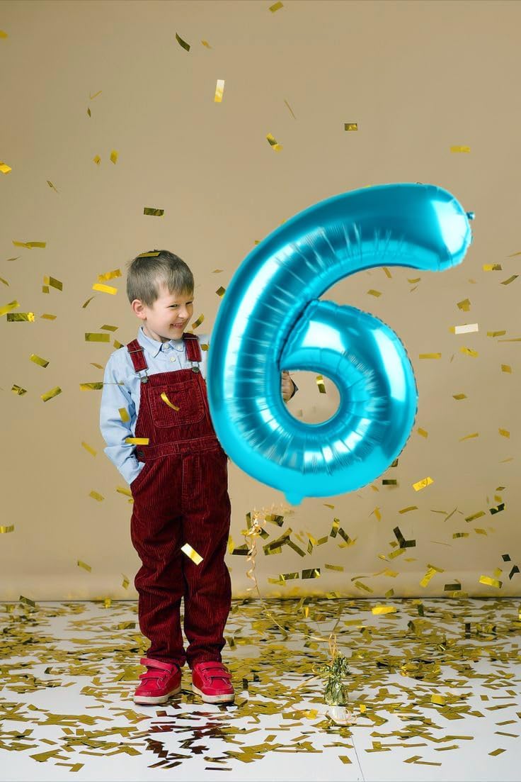 Skiennix 40-Inch Light Blue Number 8 Balloon - Perfect for 8th Birthday Parties & Celebrations