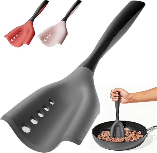 Meat Chopper Spatula by [Brand Name] - Heat Resistant Hamburger Masher Tool | Non-Stick Ground Beef Grinder in Black