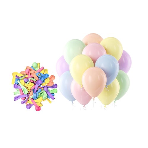 Bezente Pastel Balloons Latex Party Balloons - 150 Pack 5 inch Spring Macaron Helium Balloons for Birthday Bridal Shower Wedding Rainbow Party Decorations