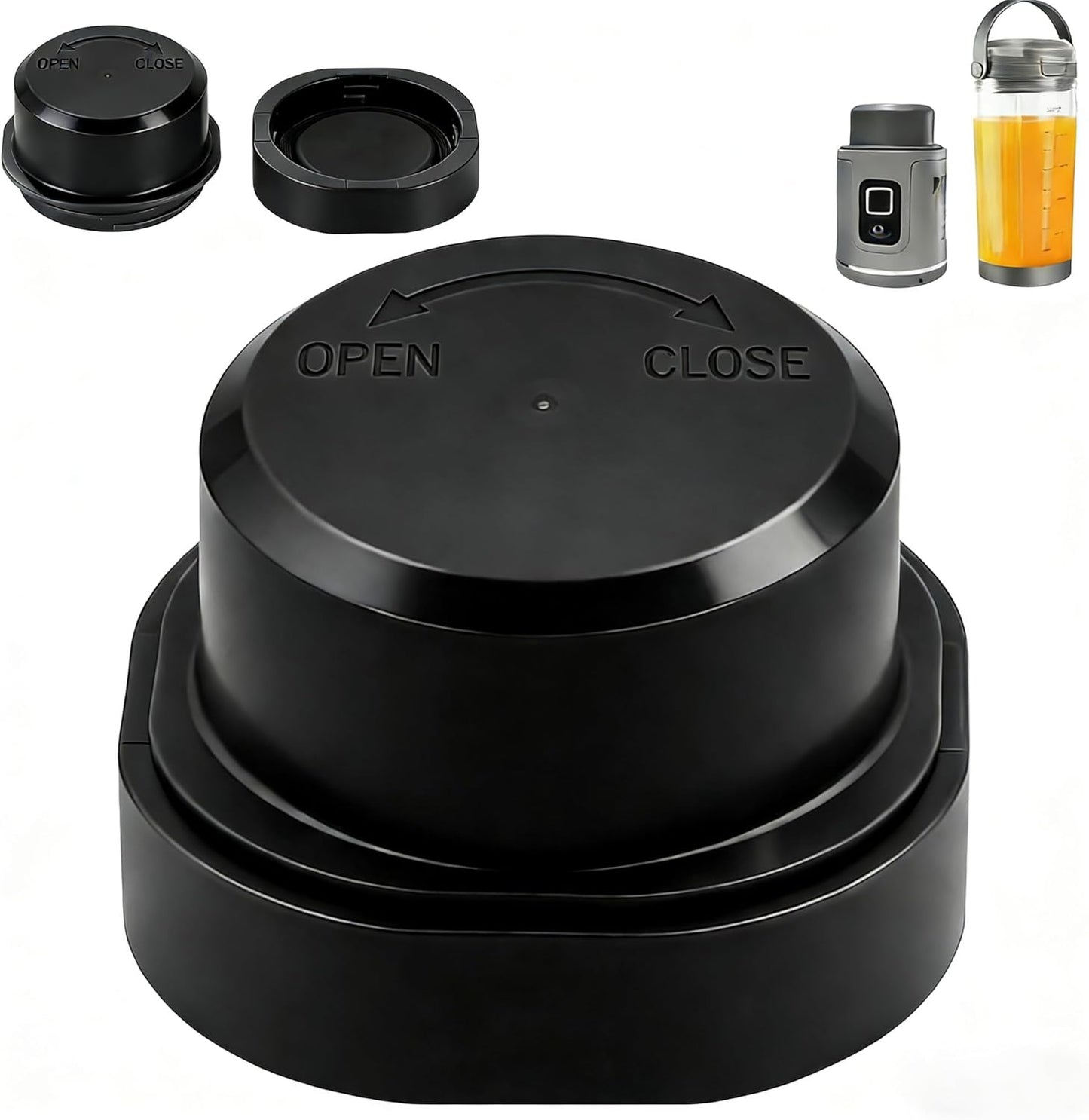 Ninja - Blade Cover and Vessel Cap Set - Leakproof Replacement Accessories for BC100 & BC151 | Dishwasher-Safe, Black
