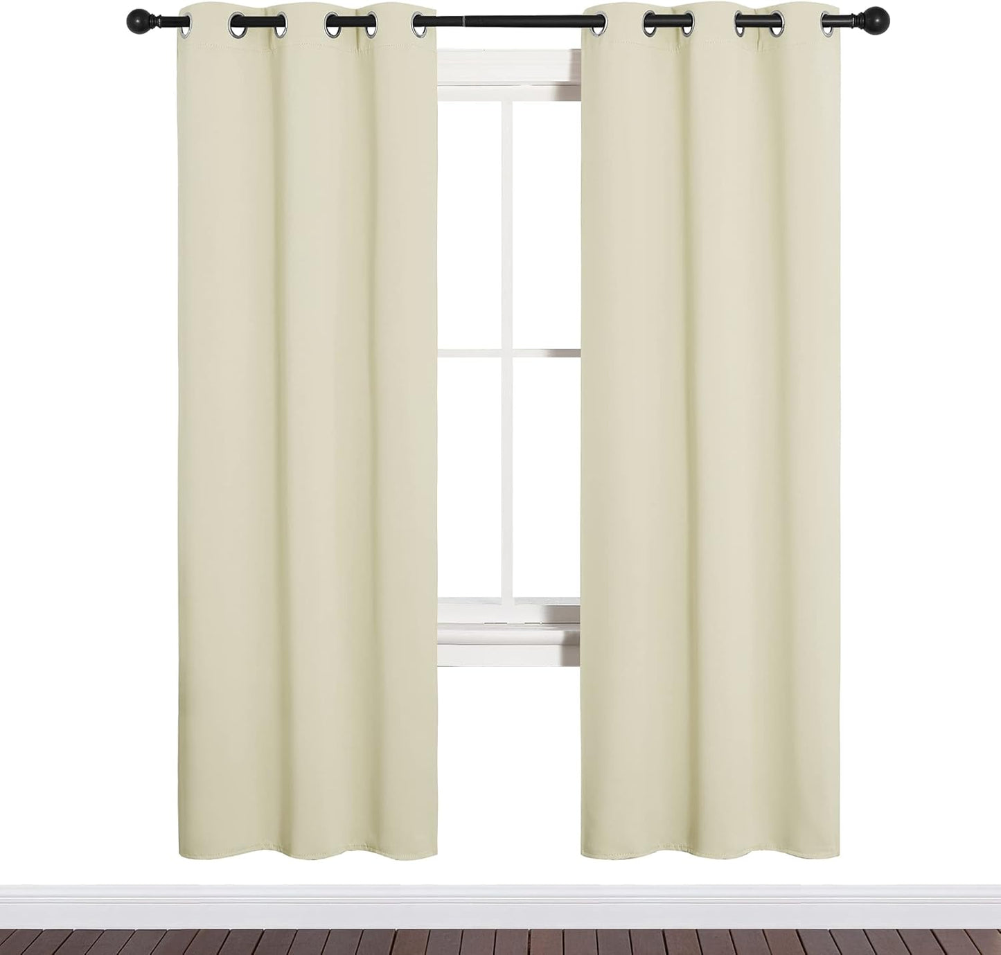 NICETOWN Blackout Curtains - Thermal Insulated Drapes for Bedroom & Living Room | 34" x 72" Beige