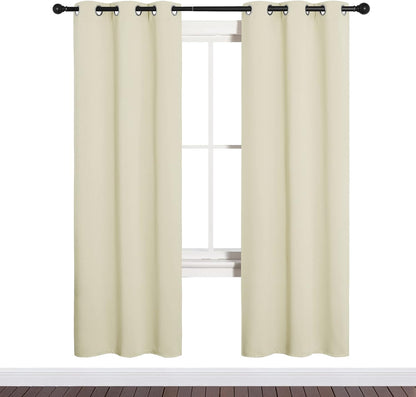 NICETOWN Blackout Curtains - Thermal Insulated Drapes for Bedroom & Living Room | 34" x 72" Beige