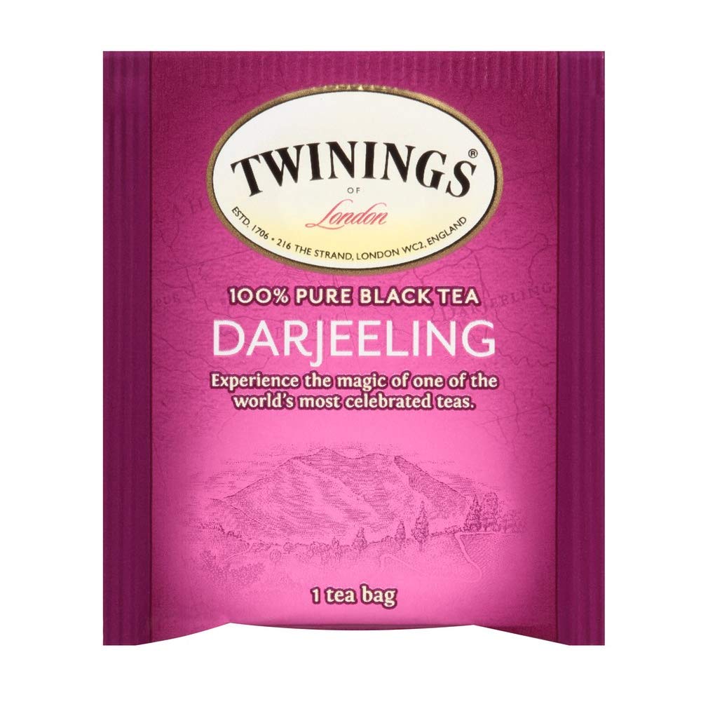 Twinings Darjeeling Tea - Delicate Dry Black Tea, Sophisticated Coffee Alternative | 50 Individually Wrapped Bags