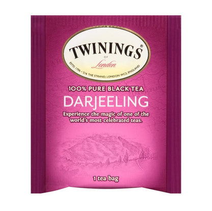Twinings Darjeeling Tea - Delicate Dry Black Tea, Sophisticated Coffee Alternative | 50 Individually Wrapped Bags