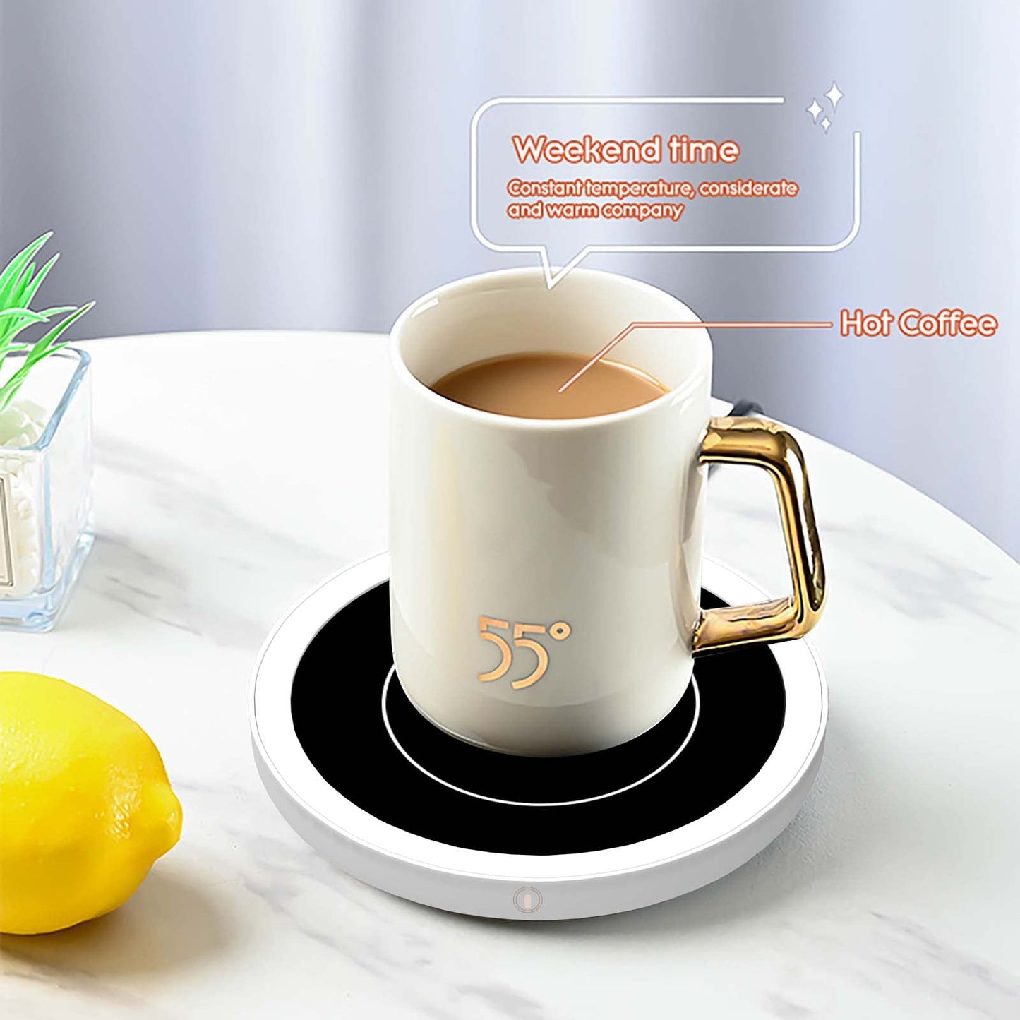 Coffee Mug Warmer for Desk, Cup Warmer with 3 Temperature Setting, Wax Melt Warmer Heating Plate