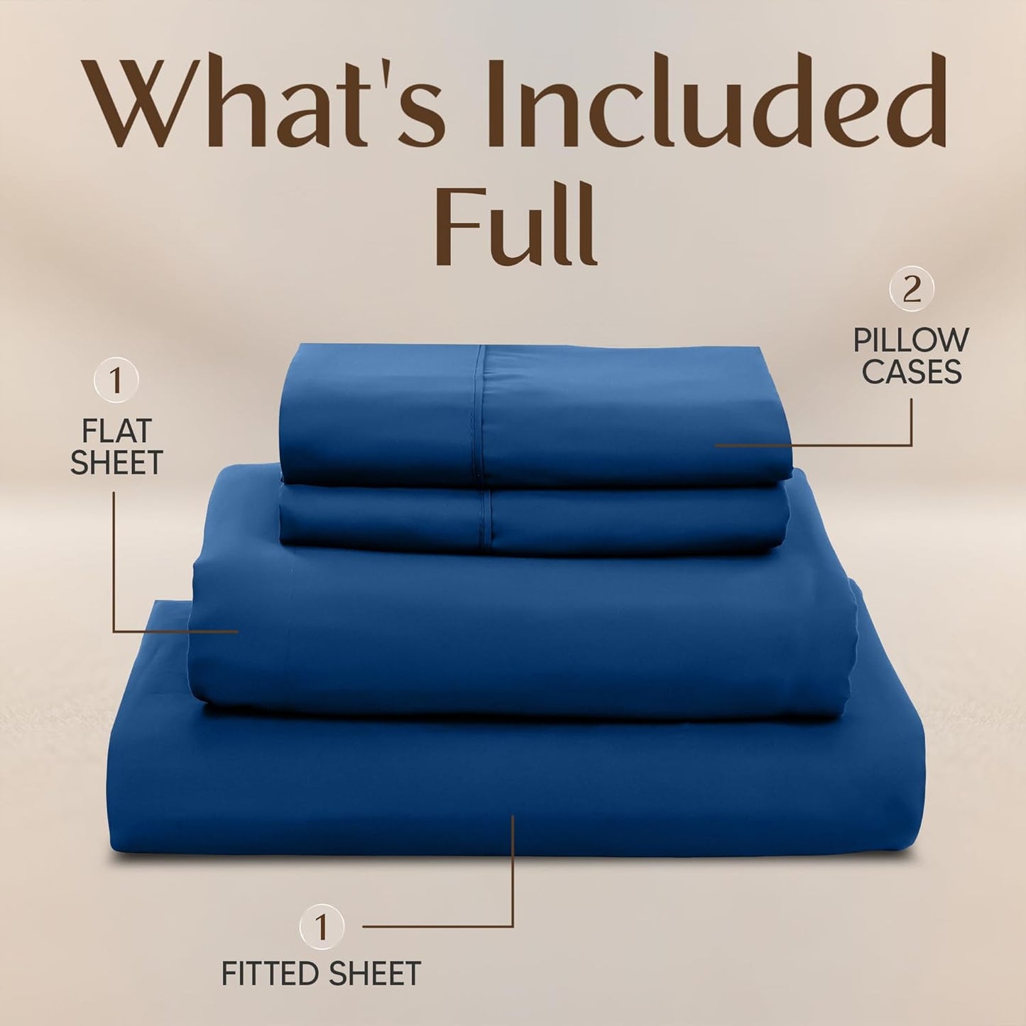 Utopia Bedding Full Size Sheet Set - Soft, Breathable Microfiber | 4-Piece in Dusk Blue, Oeko-Tex Certified
