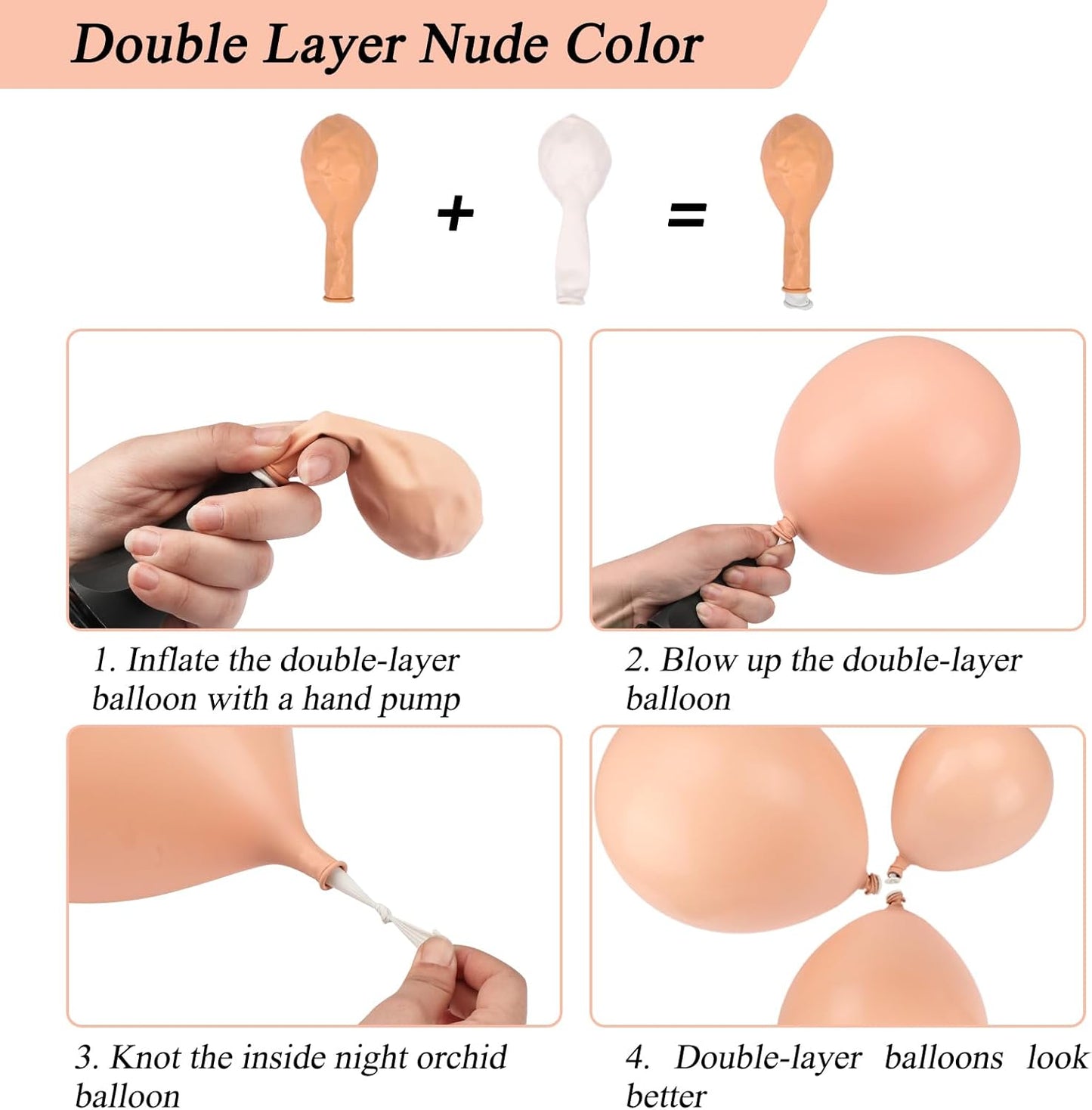 RUBFAC Blush Pink Balloon Garland Kit - 130pcs Dusty Pink, Peach, Rose Gold & White for Birthday & Baby Shower Decor