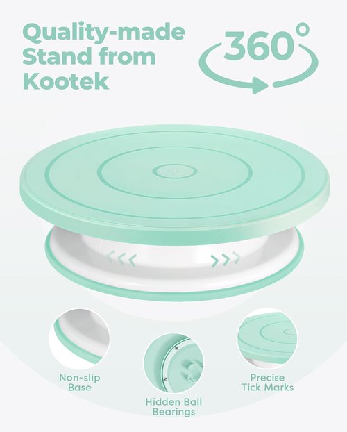 Kootek Cake Decorating Kit - 158PCs Baking Supplies with Turntable, 64 Icing Tips & More