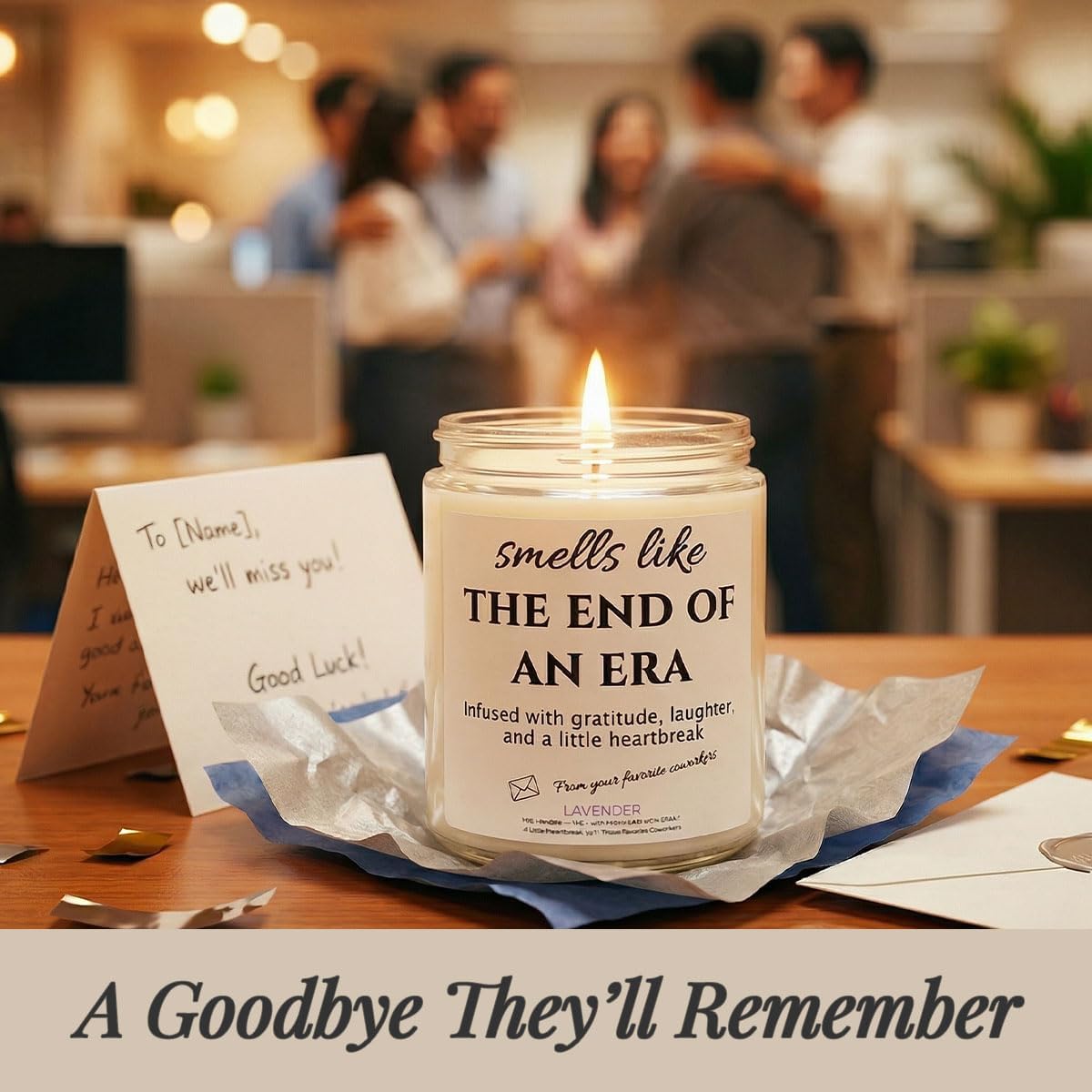 Retirement Gift for Woman – Unique & Heartfelt Retirement Gifts for Men – Lavender Memorable Farewell Gifts for Coworkers, Present for Boss, Friend, Office Goodbye Party by Joyqua, White