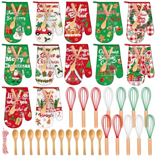 Christmas Oven Mitt Set - Classic Holiday Baking Gift Pack with 12 Styles