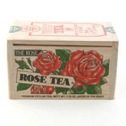 The Metropolitan Tea Company 62WD-618B-022 Rose 25 Teabags in Wood Box