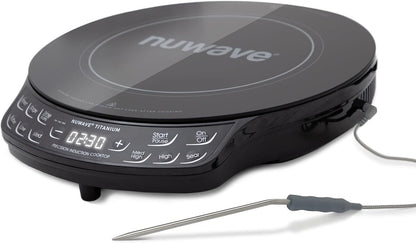 Nuwave Induction Cooktop - Upgraded 3 Wattage Control with Digital Temp Probe | 12” Shatter-Proof Ceramic Glass