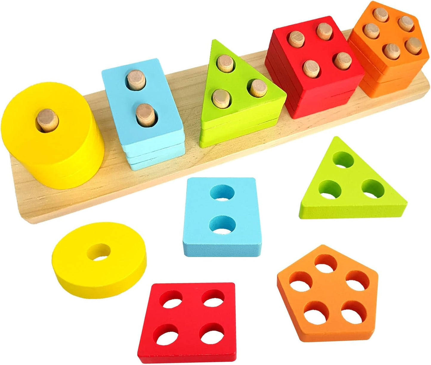 Regine Switzerland Cognitive Training Games - Wooden Puzzles for Seniors | Geometric Colors & Numbers