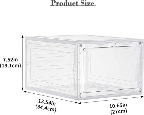 LXLXXL Storage Bins - 6 Pack Clear Plastic Containers with Magnetic Door | 19 Qt Stackable for Home & Office
