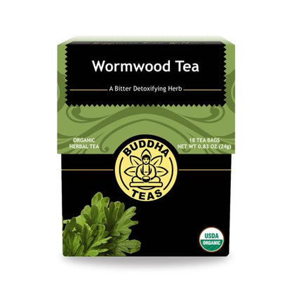 Buddha Teas Organic Wormwood Tea - OU Kosher, USDA Organic, 18 Bleach-Free Bags