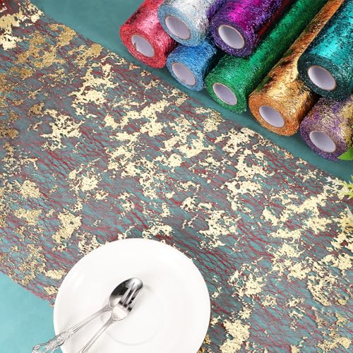 Purple Gold Sequin Table Runner 33 Feet Wedding Party Christmas Decor