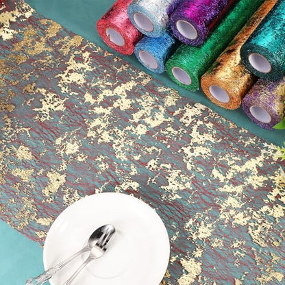 Purple Gold Sequin Table Runner 33 Feet Wedding Party Christmas Decor