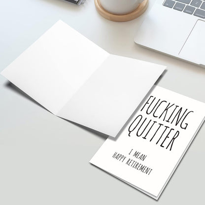 Ogeby Funny Retirement Card for Coworker Colleague Friend, Humor Retiring Card Gift for Him Her, Quitter I Mean Happy Retirement