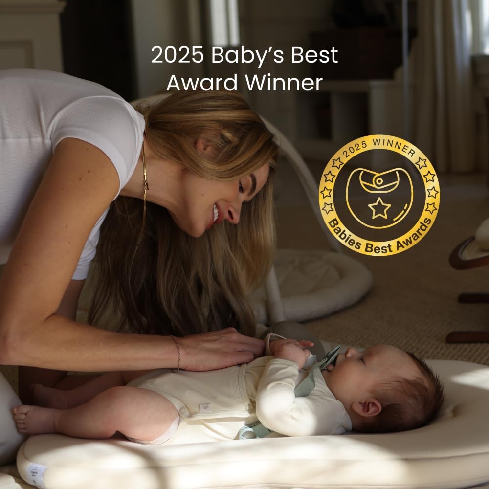 Snuggle Me® Baby Lounger - Premium Organic Cotton Infant Nest with Foam Core & Travel Bag | Slate (0-6 Months)